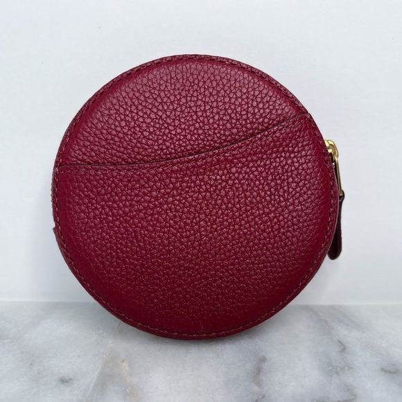 Coach Burgundy Leather Coin Pouch - Picture 3 of 7